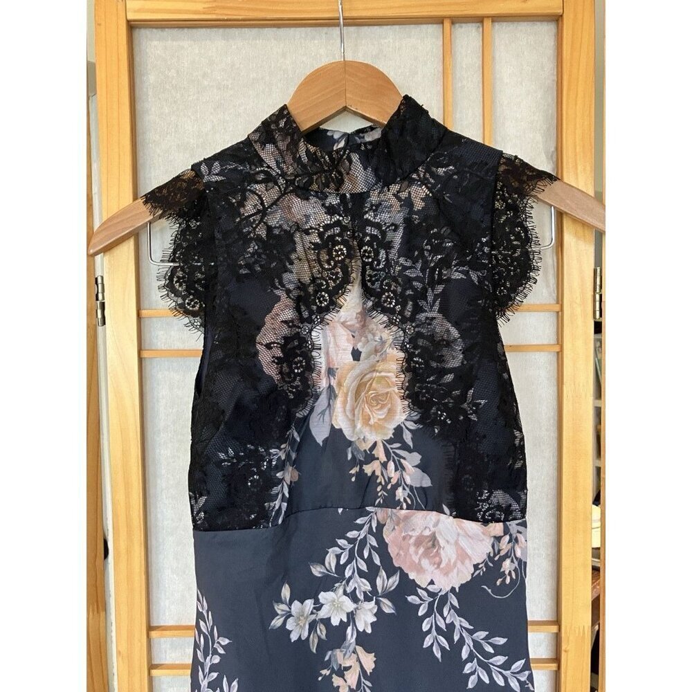 Maison Armory Black Moonlight Rose Floral & Lace Slip Dress XSmall, Boho Maxi - Picture 8 of 16